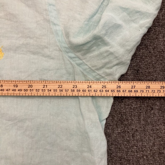 Ralph Lauren Men's 100% Linen Shirt Sz XL Button Down Teal - Picture 8 of 11